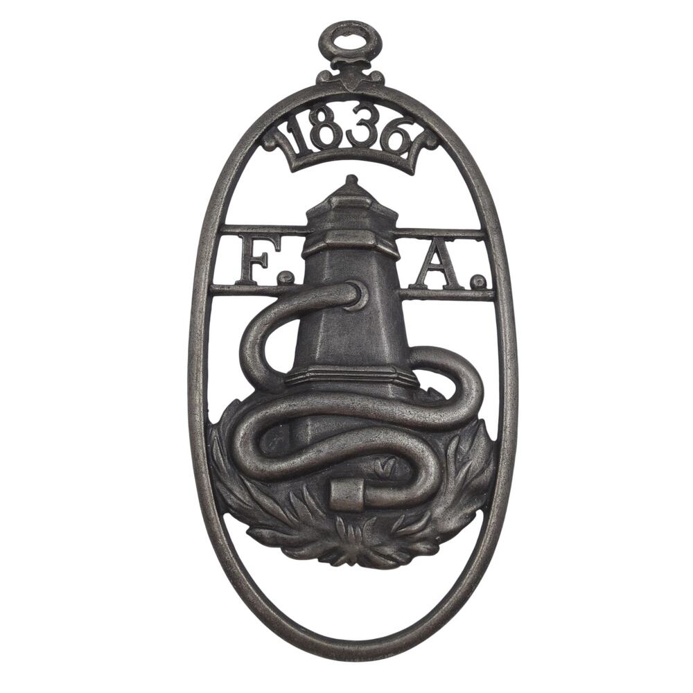VTG Fire Association of Philadelphia FA Fire Mark Plaque 1836 Hydrant Sign Iron
